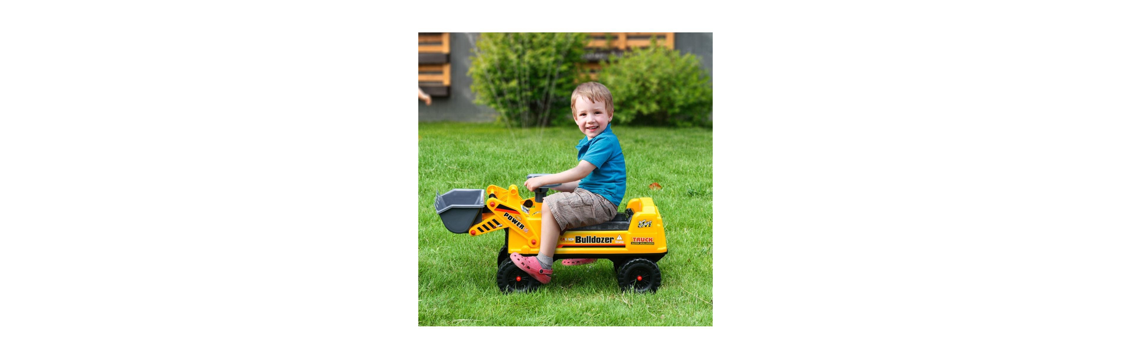 Sevorley Toddler Foot-to-Floor Ride-On Excavator with Working Bucket and Under-Seat Storage, Ages 2-3