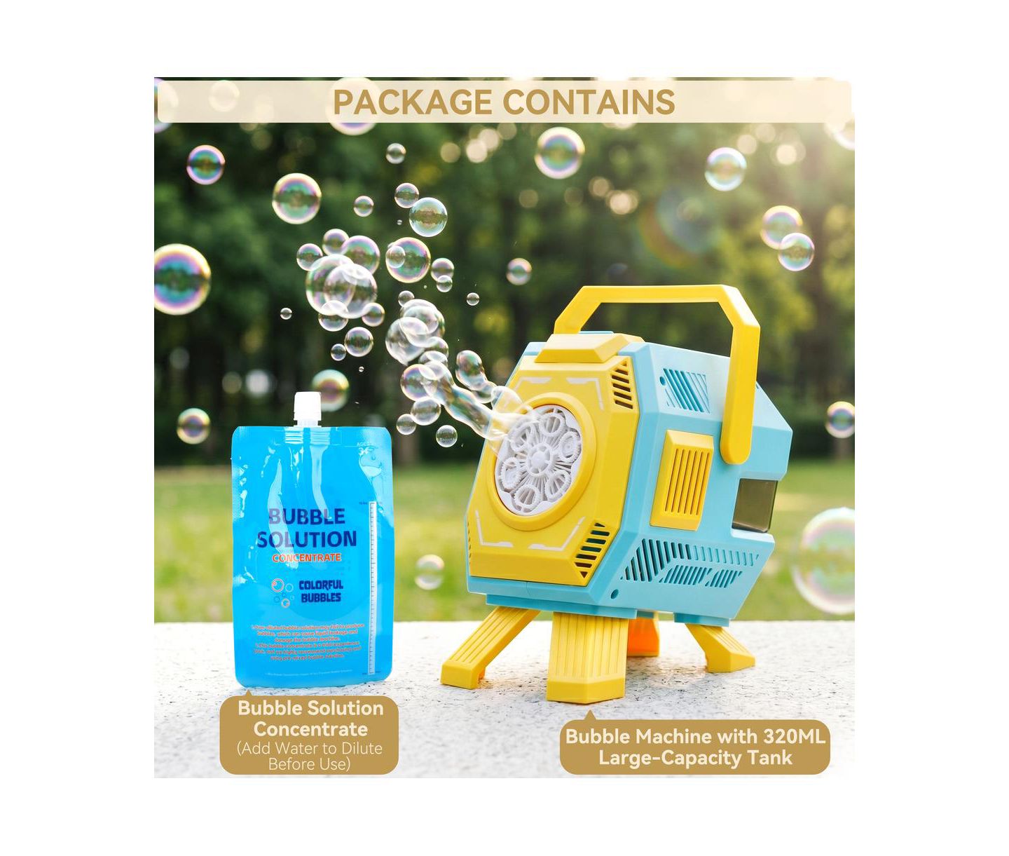 Детская игрушка Bruce & Shark Portable Bubble Machine With Lights, Ages 3+, цвет: Синий — фото 9