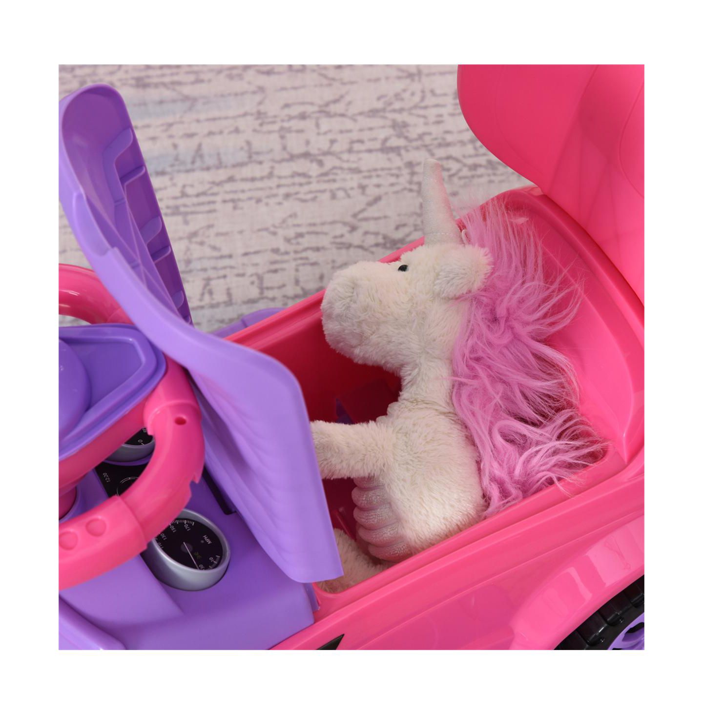 Детская игрушка YOBTOP 3-In-1 Ride On Push Car with Steering Wheel, Horn and Music, Metal, 55 lbs. Capacity, Ages 1-3 Years — фото 9