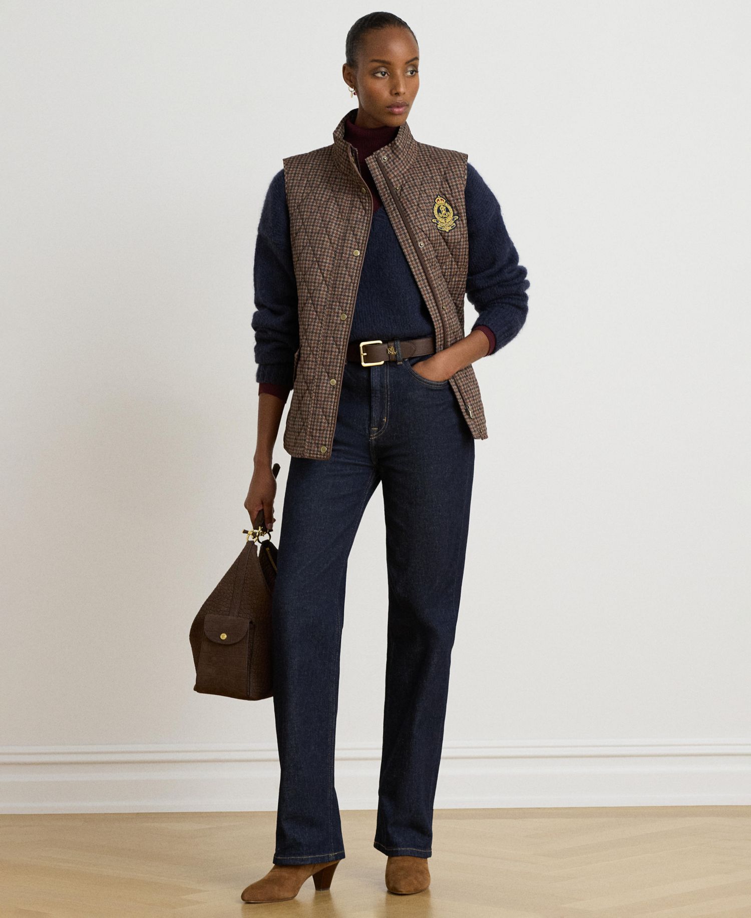 Women's Crested Diamond-Quilted Down-Filled Vest