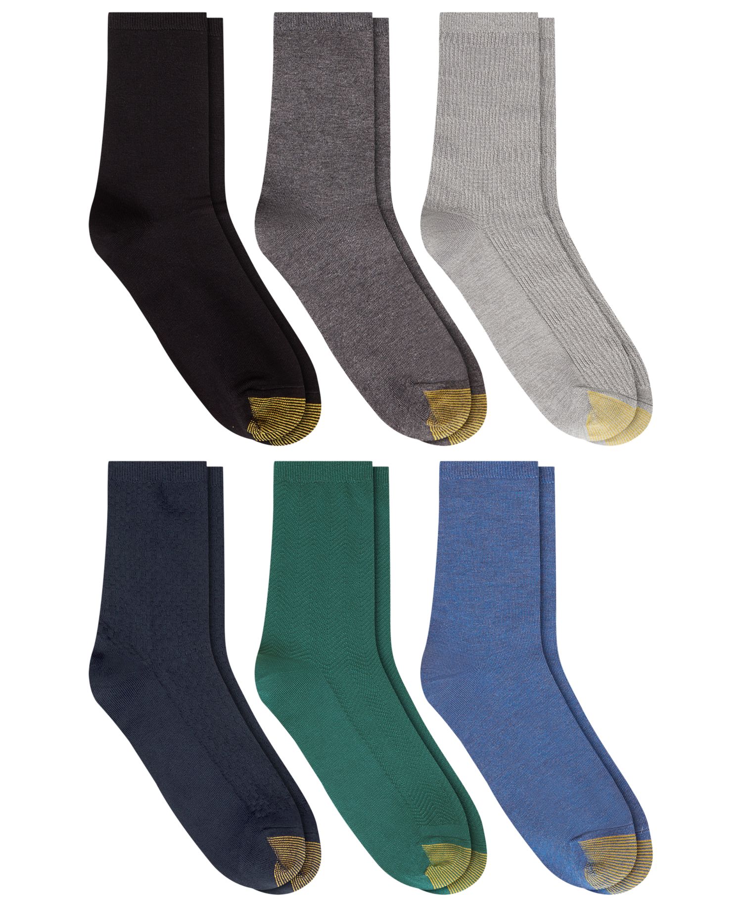 Women's Ribbed Mid-Calf Crew Socks, 6-Pack