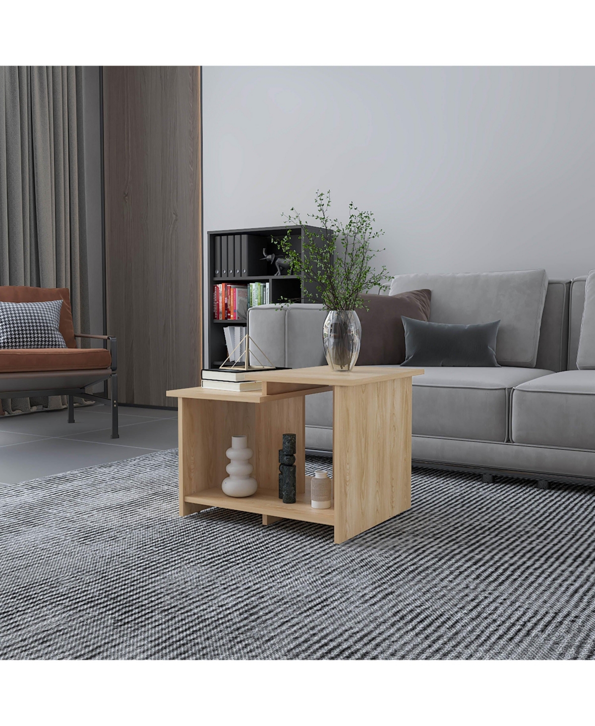 Fm Furniture Naco Coffee Table with Open Storage, Melamine Finish