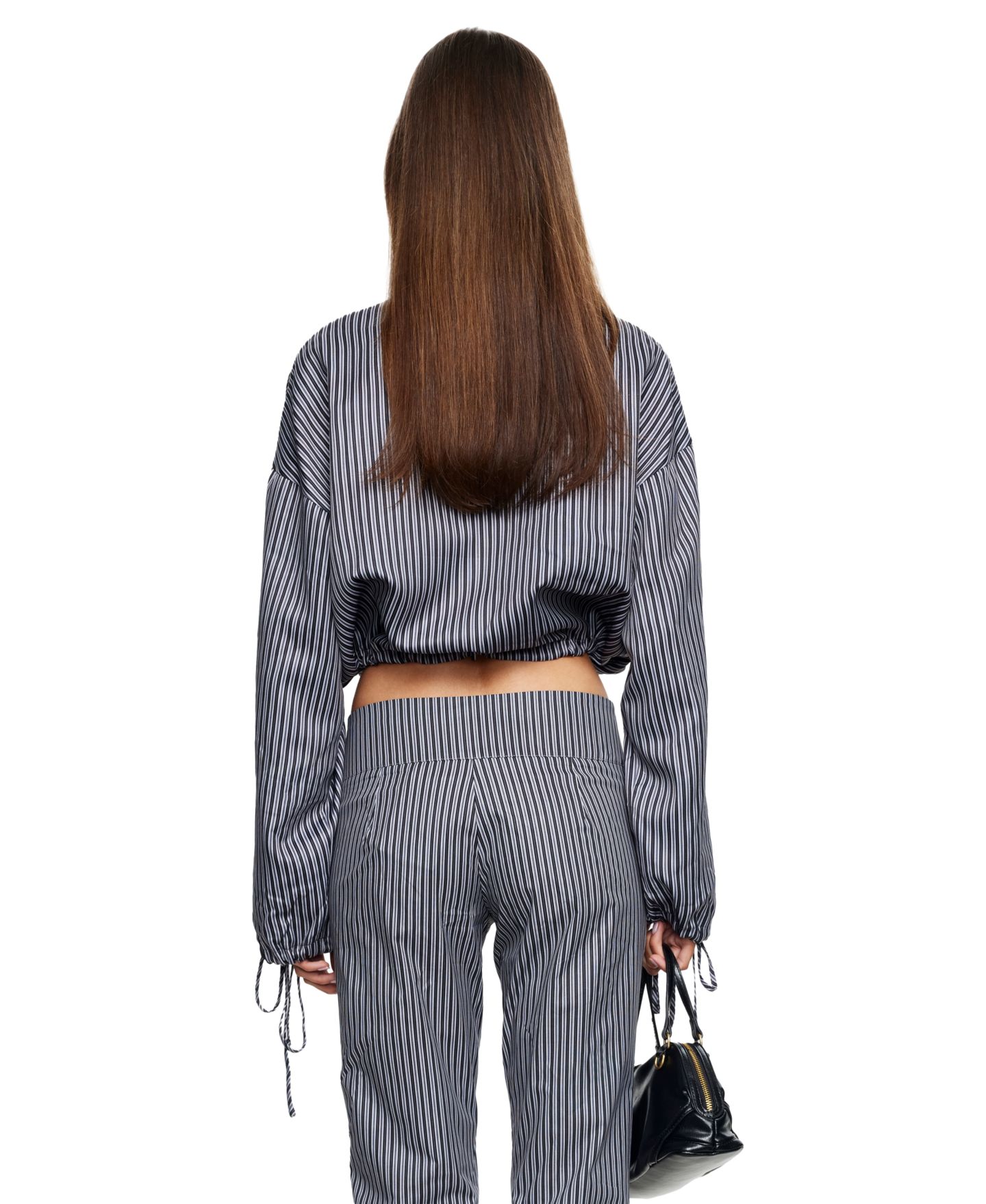 Женская куртка Lioness Striped Totti Cropped Turtleneck Windbreaker, цвет: Сланцевый полосатый — фото 5