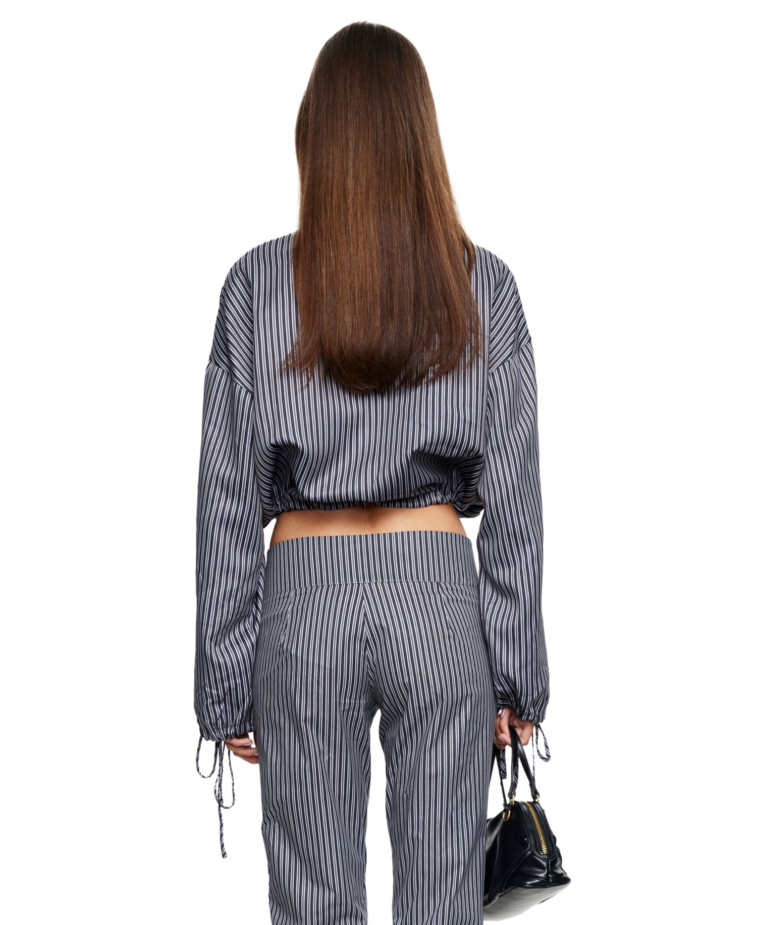 Women's Totti Cropped Turtleneck Stripe Windbreaker
