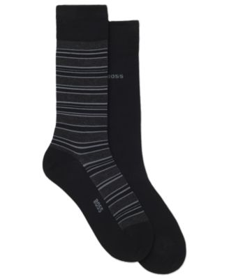Men's Striped Crew Cotton-Blend Socks, 2-Pack