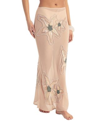 Women's Flower Embellished Maxi Wrap Skirt