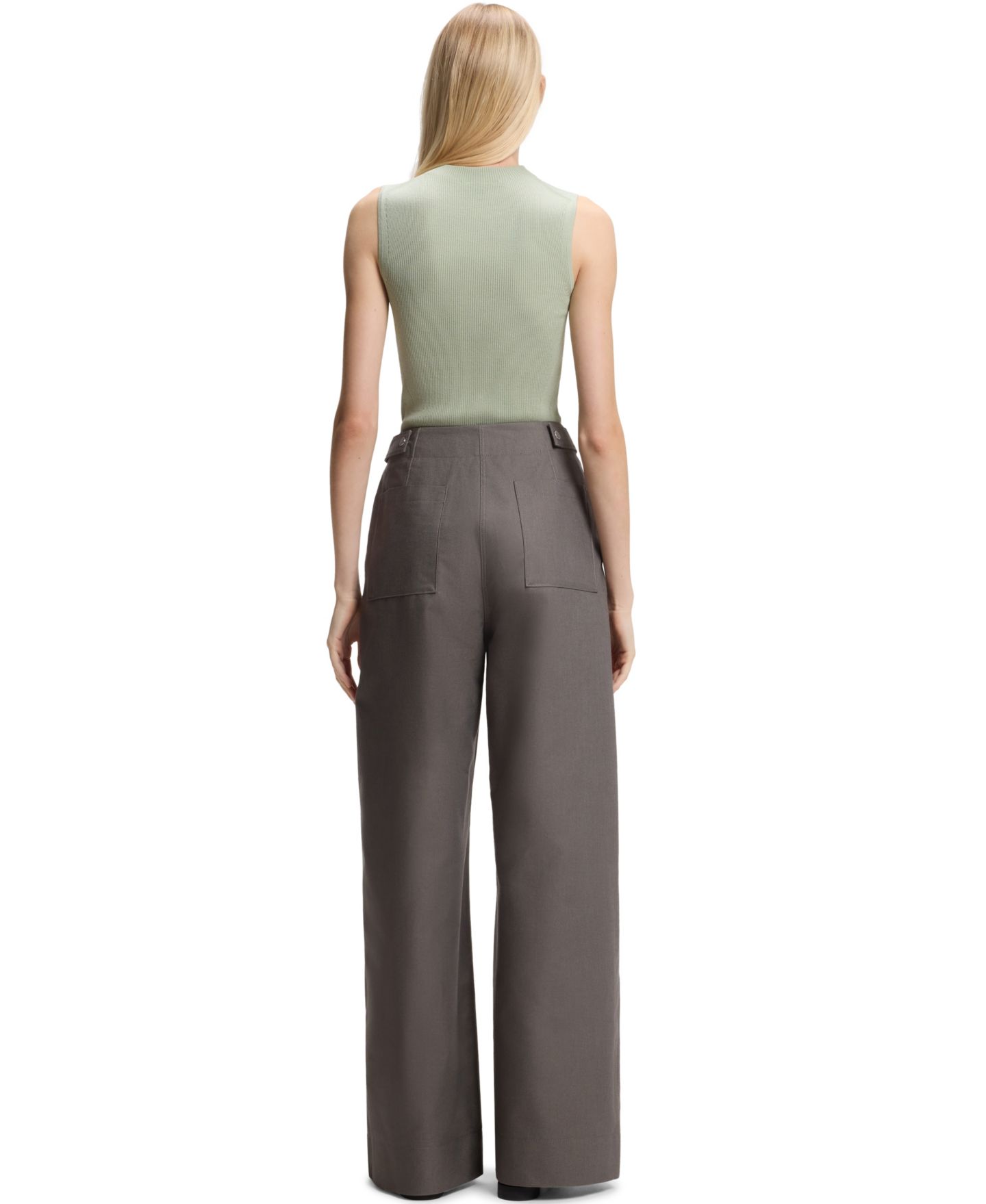 Женский топ Hugo Boss BOSS by Feskies Ribbed-Knit Mock-Neck Sleeveless, цвет: Зелёный — фото 2