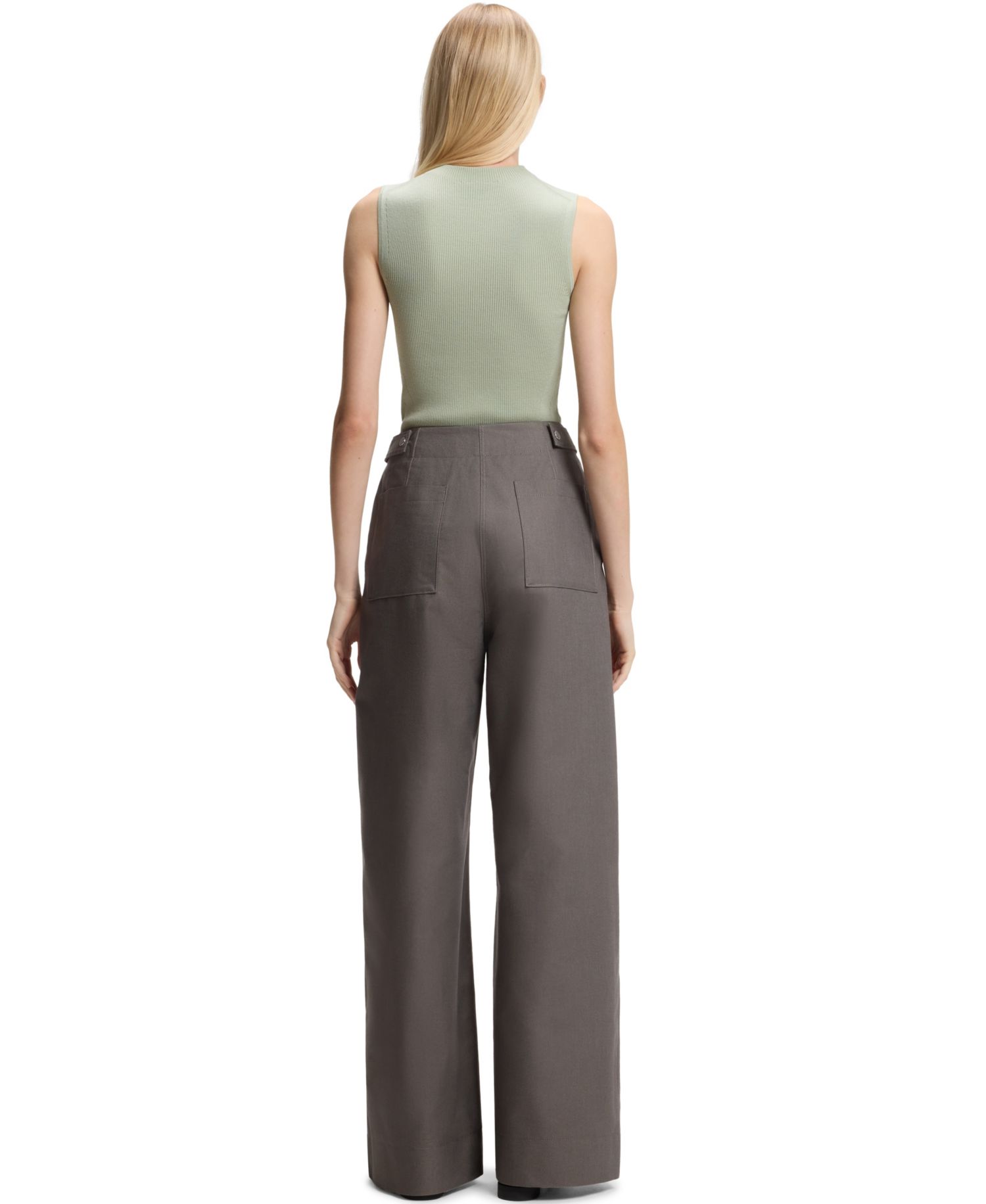 BOSS by Women's Feskies Ribbed-Knit Mock-Neck Sleeveless Top