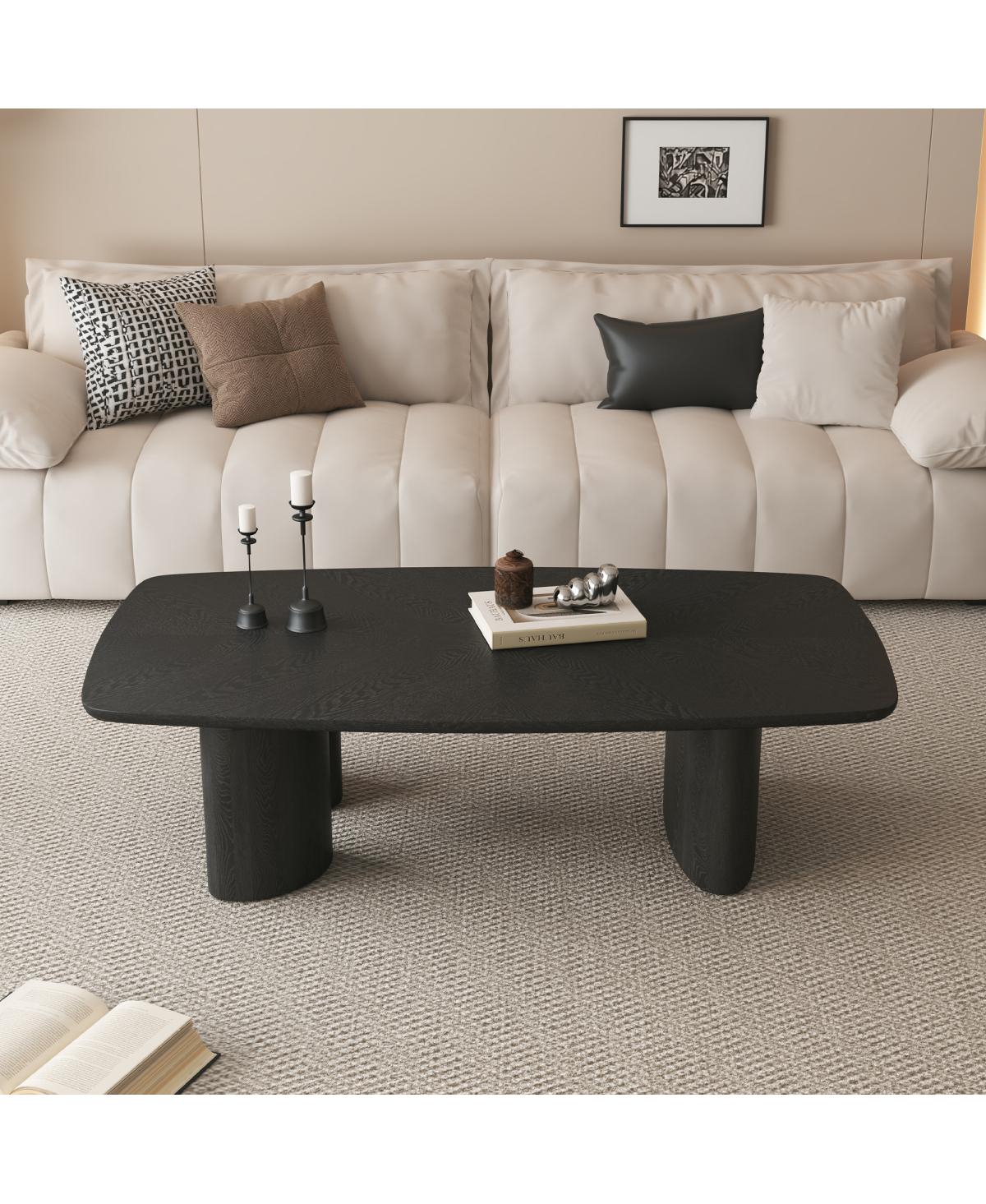 Streamdale Furniture 51.2" Mdf and Ash Veneer Rustic Coffee Table