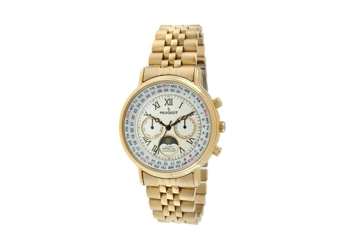 Peugeot Vintage Multi-Function Bracelet Watch with Perpetual Calendar and Moon Phase