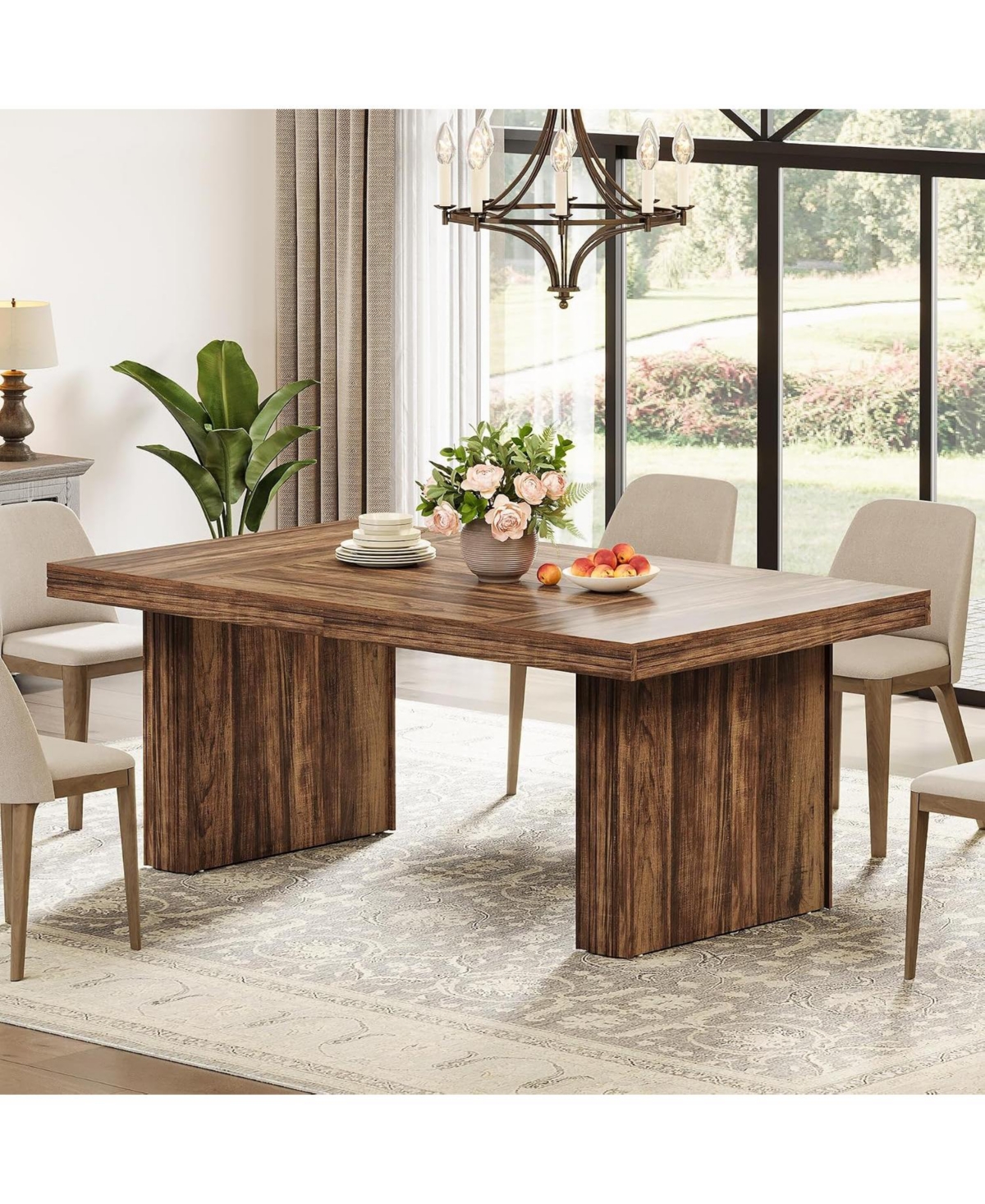 Tribesigns 63 Inches Farmhouse Dining Table for 6,Modern Kitchen Table
