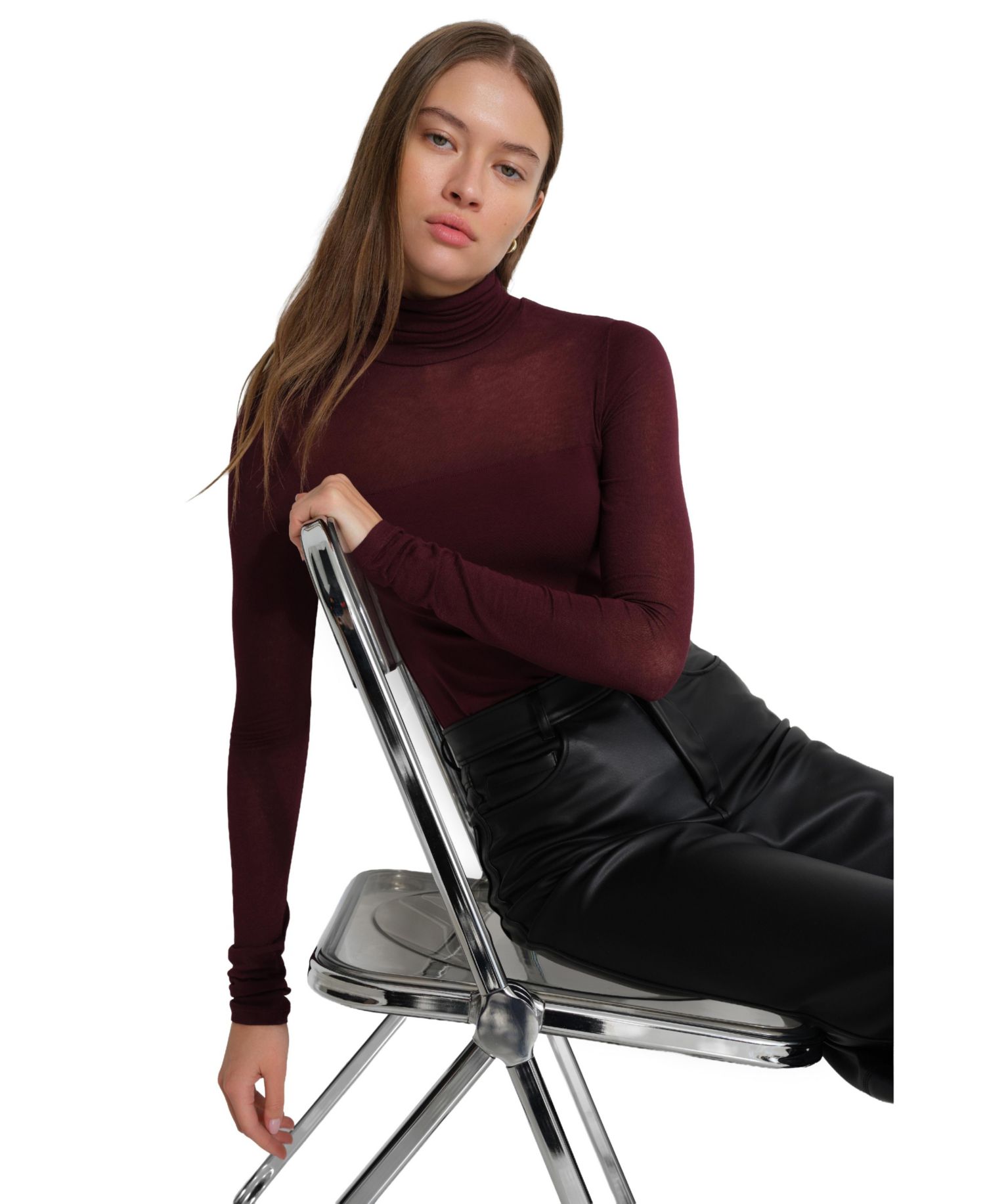 Women's Cara High-Stretch Long-Sleeve Turtleneck Top