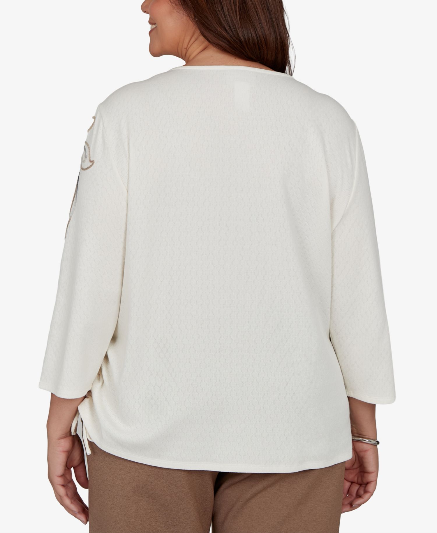 Plus Size Floral 3/4-Sleeve Top
