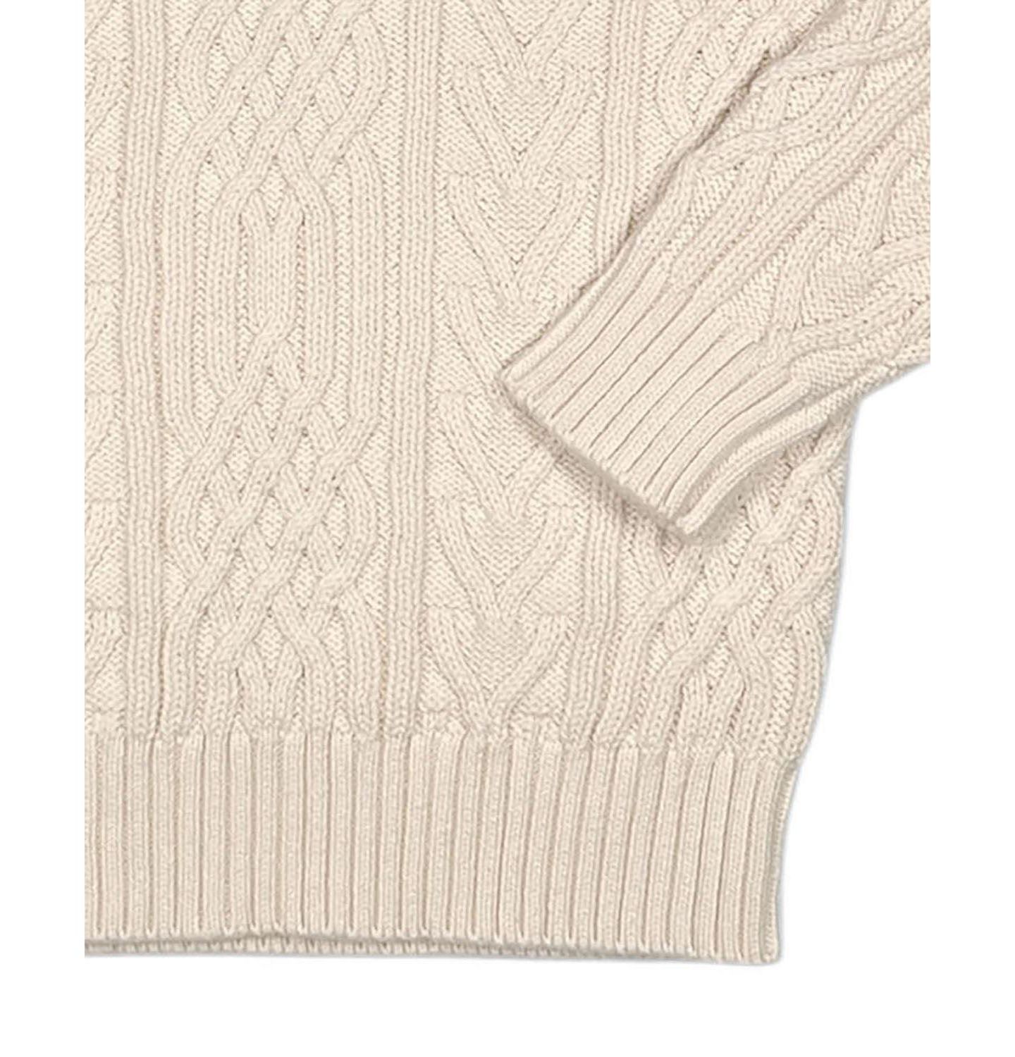 Свитер Hope & Henry Organic Mock Neck Cable для мальчиков, цвет: Слоновая кость — фото 3