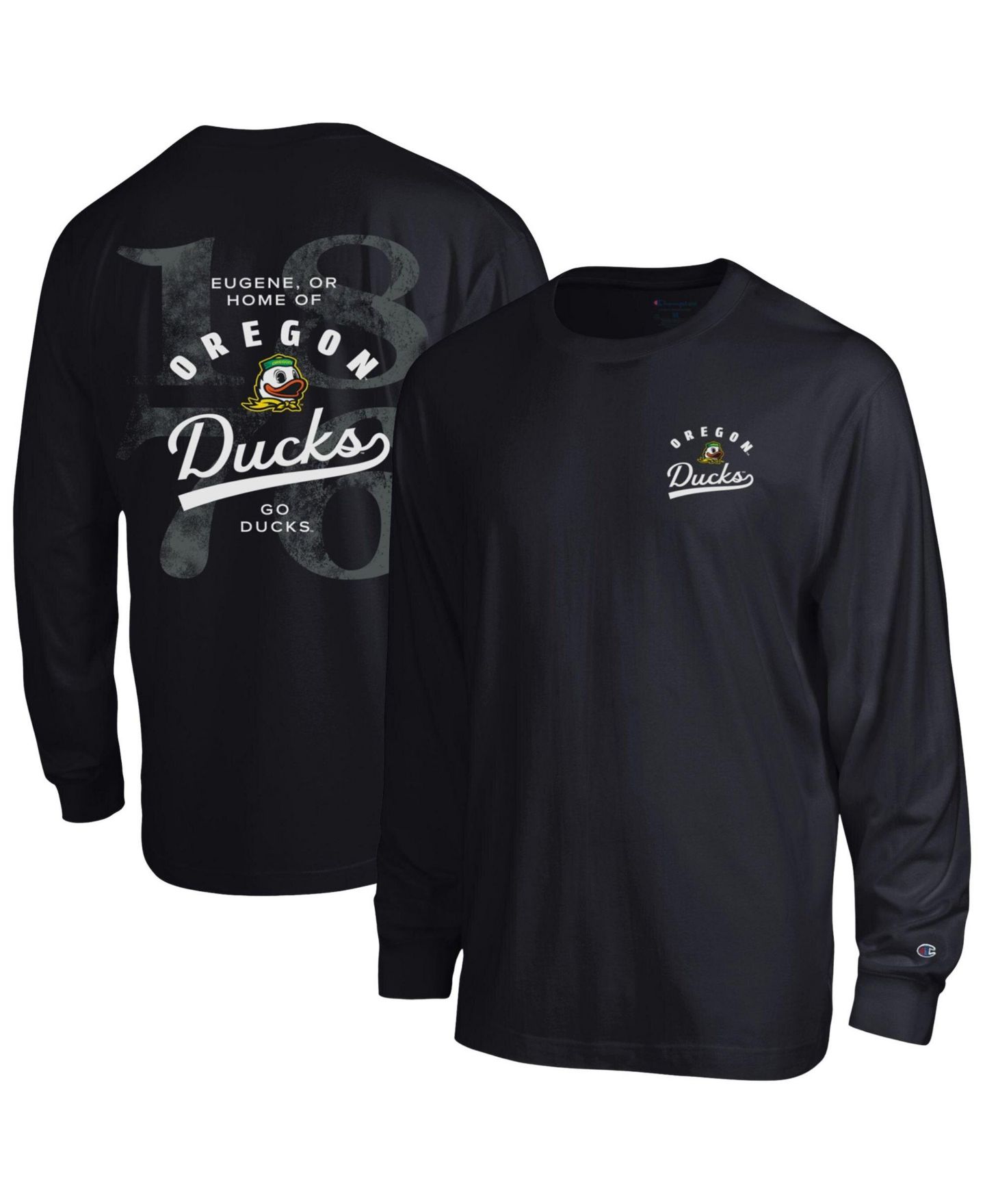 Мужская футболка Champion Black Oregon Ducks Laminated All-Star Long Sleeve — фото 1