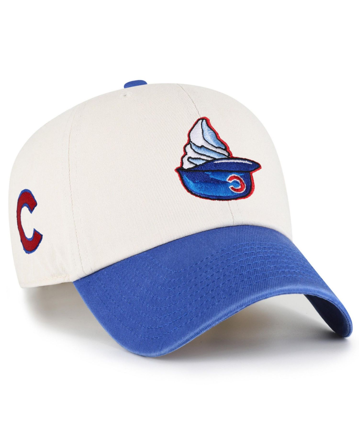 Men's Natural Chicago Cubs Single Swirl Ice Cream Helmet 2.0 Clean Up Adjustable Hat