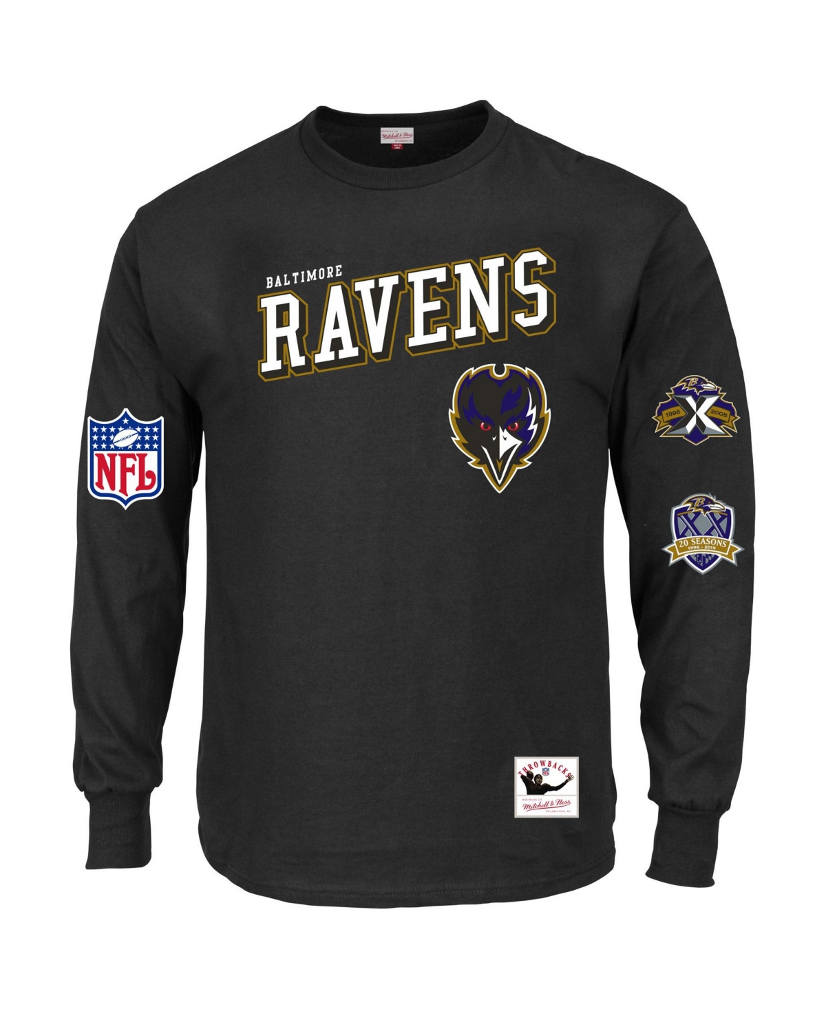Mitchell & Ness Men's Black Baltimore Ravens Big Tall Training Camp Long Sleeve T-Shirt