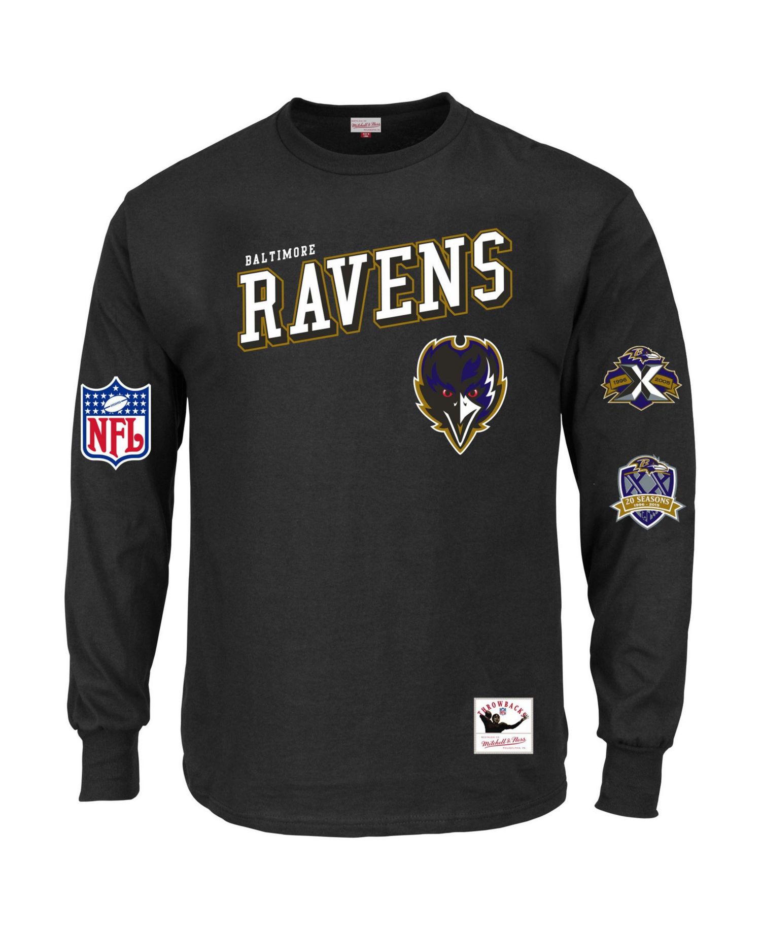 Men's Black Baltimore Ravens Big & Tall Training Camp Long Sleeve T-Shirt