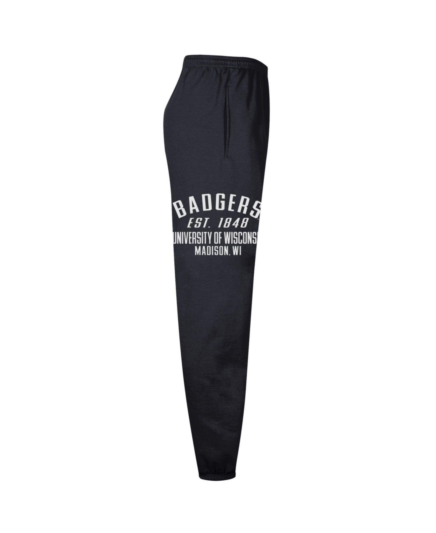 Men's Black Wisconsin Badgers Powerblend Banded Fleece Sweatpants