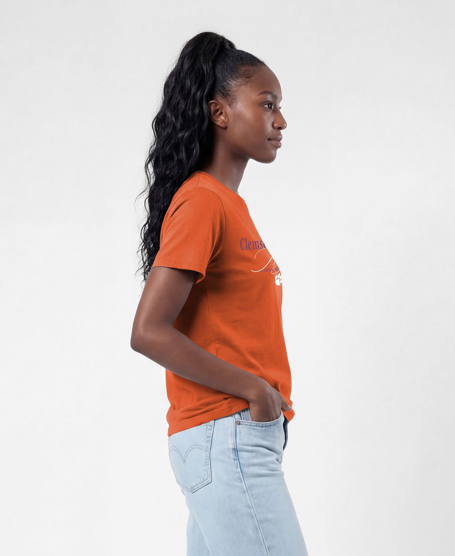 Women's Clemson Tigers Crewneck Cotton-Blend T-Shirt