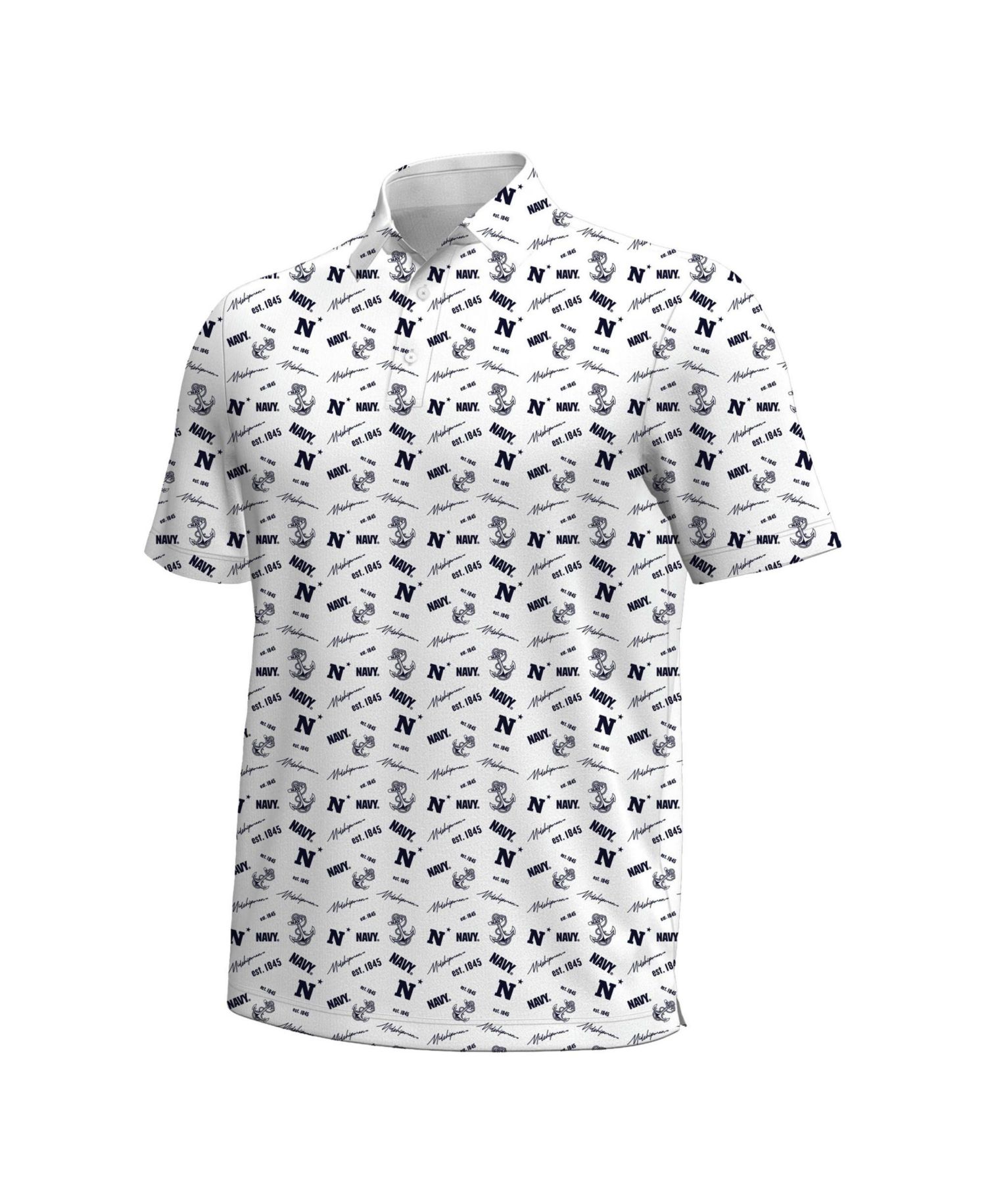 Men's Navy Midshipmen Gameday Armourfuse Classic-Fit Short-Sleeve Polo Shirt