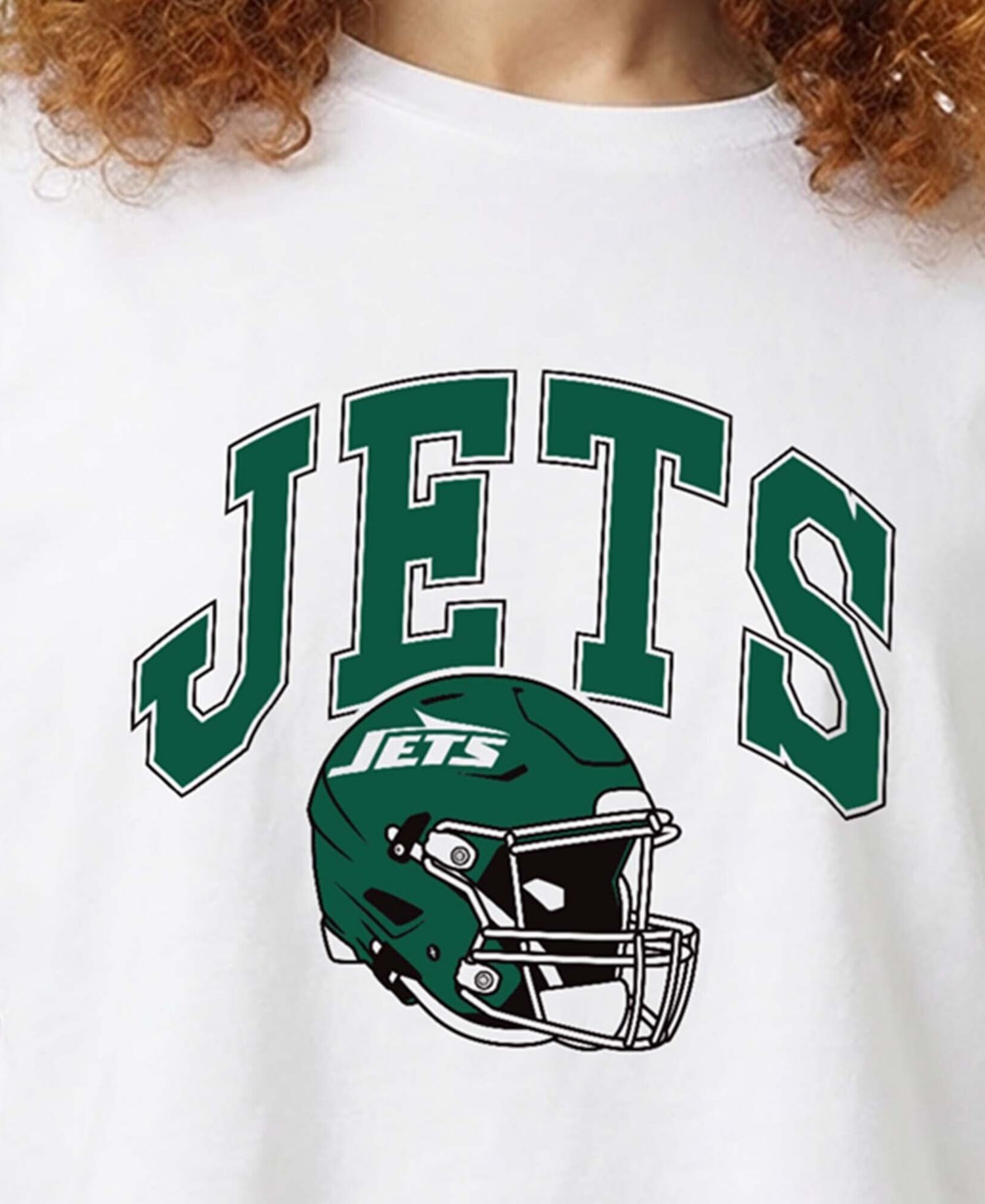 Women's New York Jets Boyfriend Cropped Graphic T-Shirt