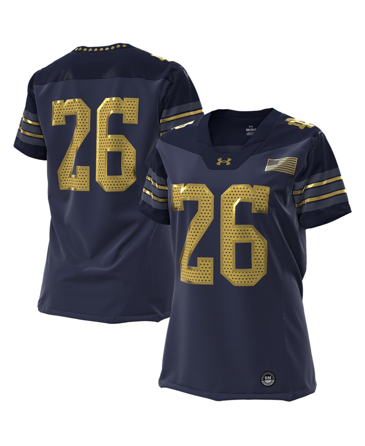 Under Armour Women's 26 Navy Notre Dame Fighting Irish 2026 Shamrock Series Replica Football Jersey