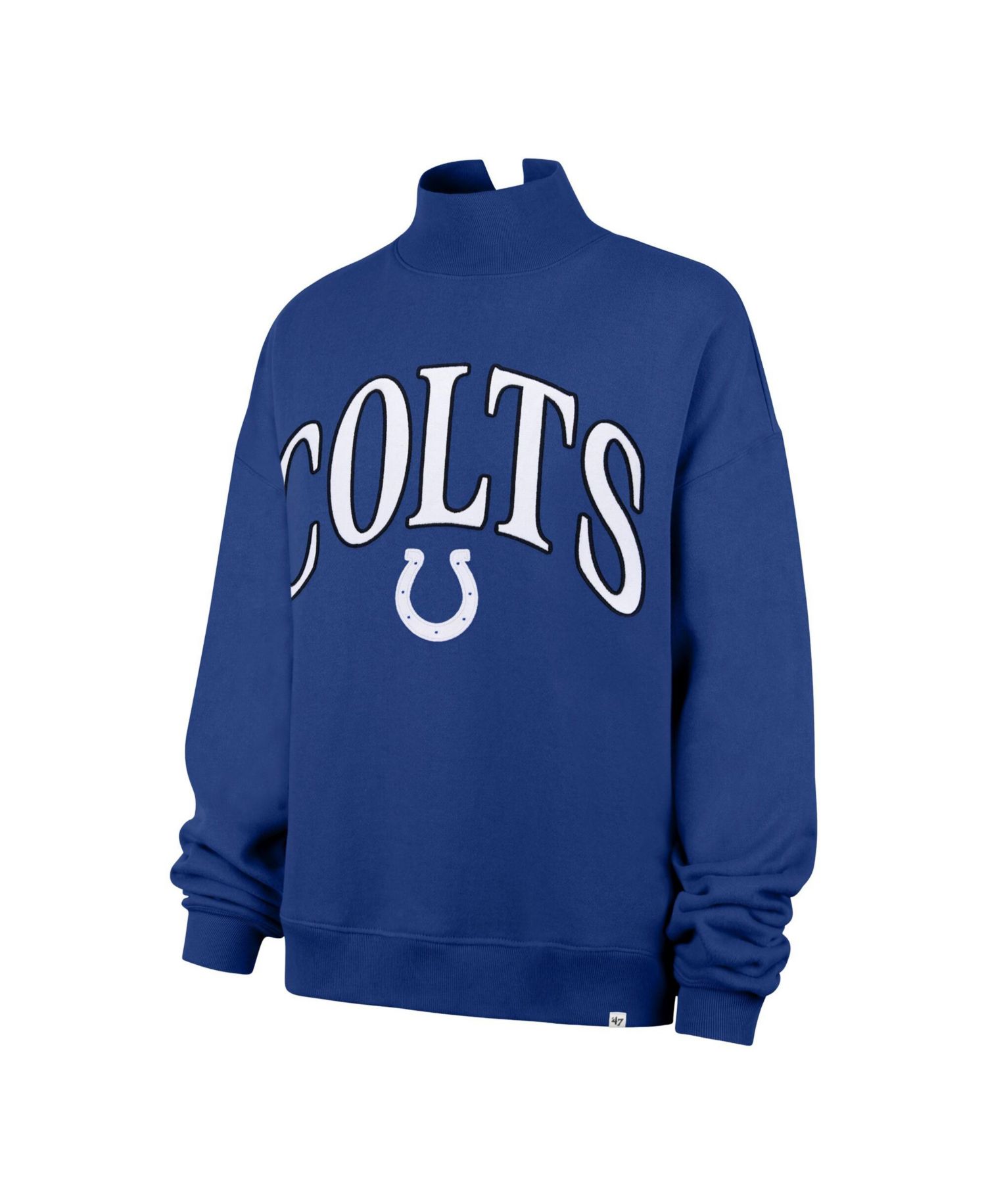 Women's Vantage Indianapolis Colts Oversized Dropped-Shoulder Mock-Neck Sweatshirt