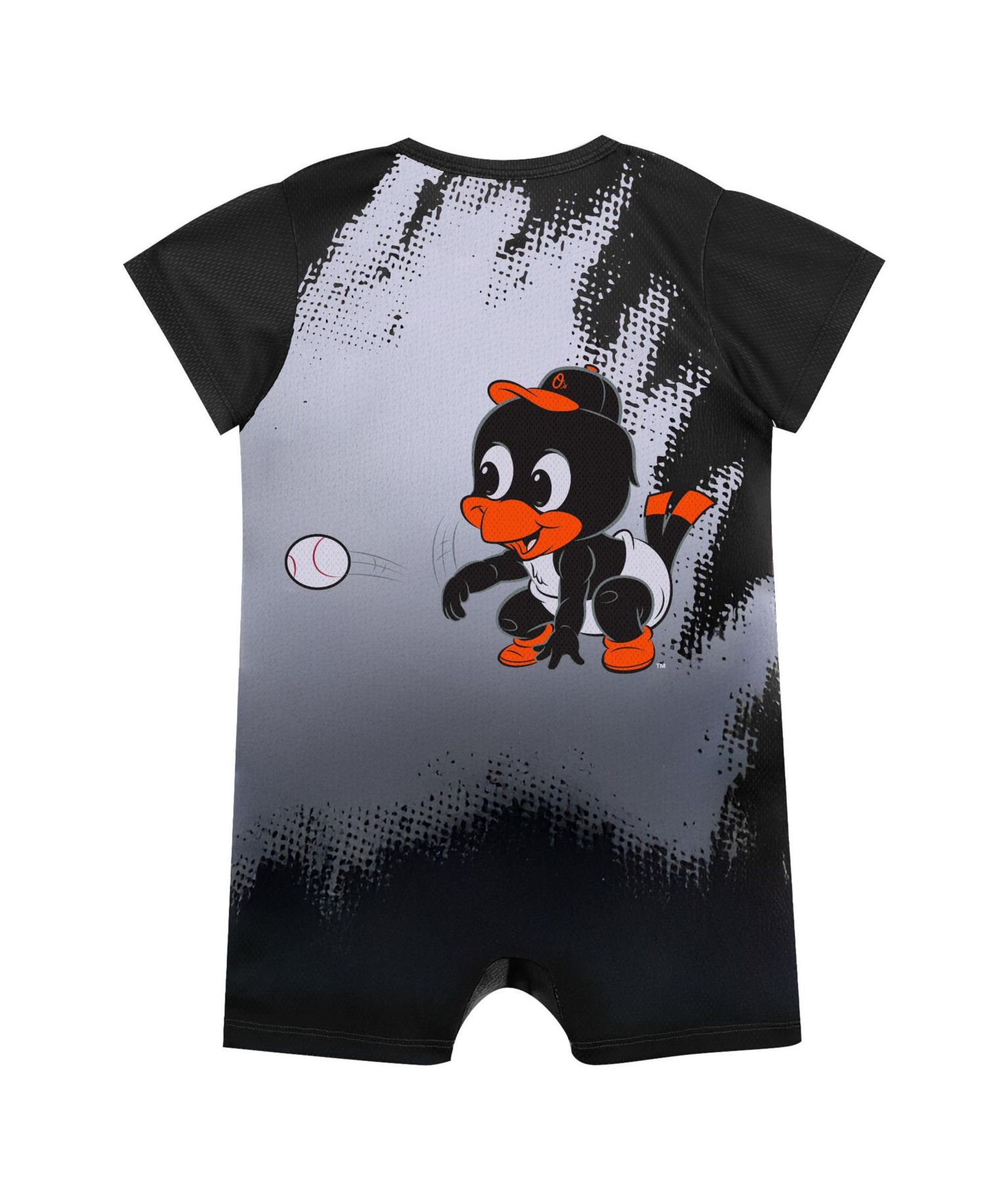 Baby Boys and Girls Black Baltimore Orioles Baby Mascot Bodysuit
