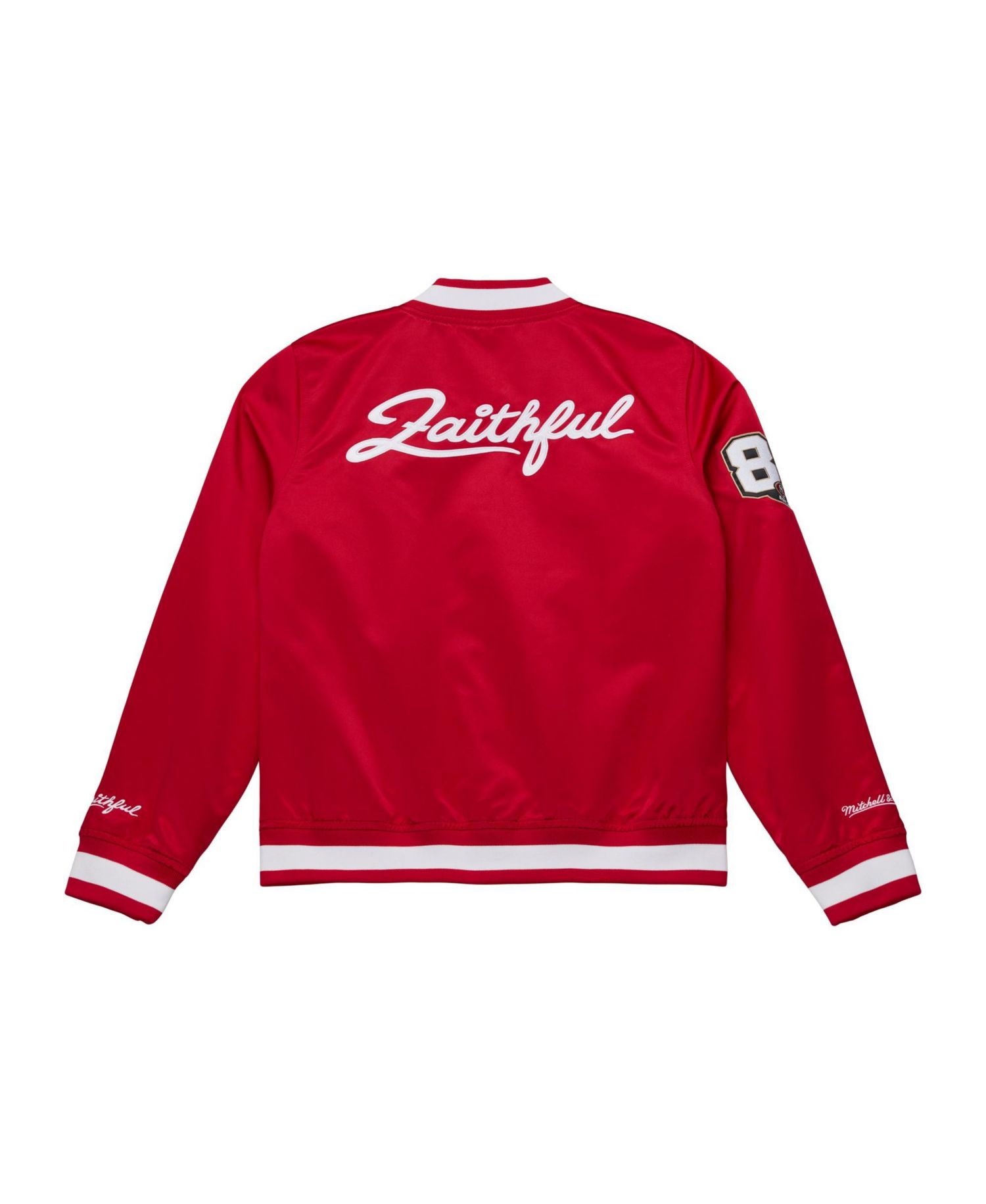 Women's Scarlet San Francisco 49ers 80th Anniversary Satin Full-Snap Jacket
