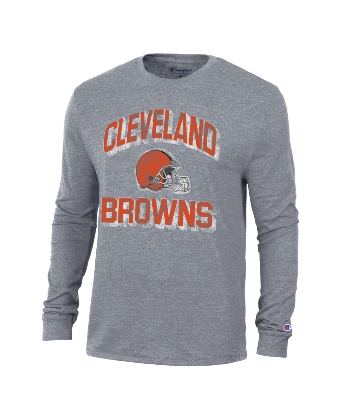 Champion Men's Charcoal Cleveland Browns Ultimate Tri-Blend Long Sleeve T-Shirt