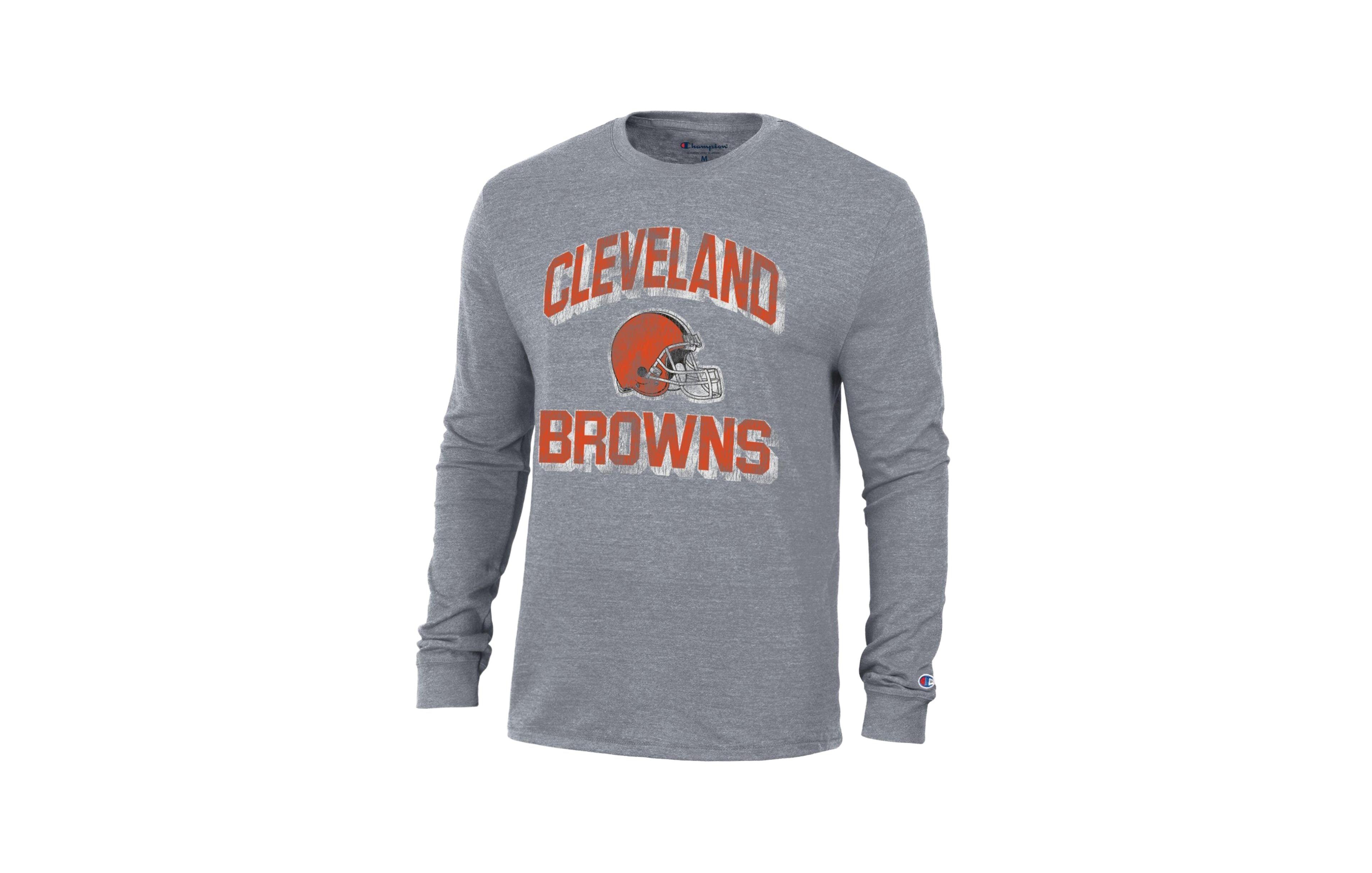 Champion Men's Charcoal Cleveland Browns Ultimate Tri-Blend Long Sleeve T-Shirt