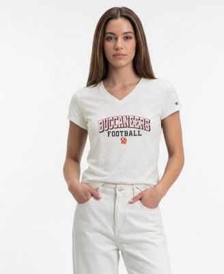 Women's Tampa Bay Buccaneers Triumph Tri-Blend V-Neck Distressed Screen Print T-Shirt