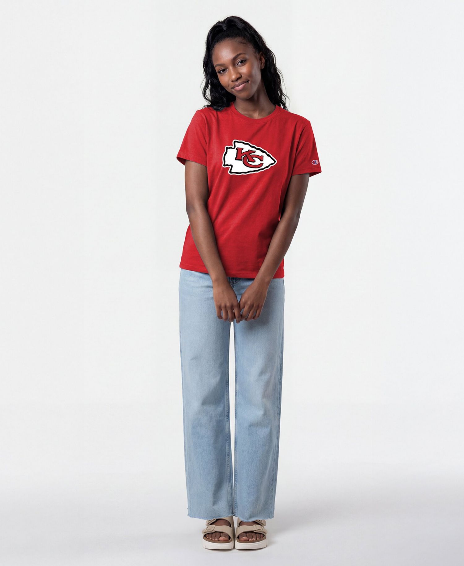 Women's Kansas City Chiefs Crewneck Short-Sleeve Cotton-Blend T-Shirt
