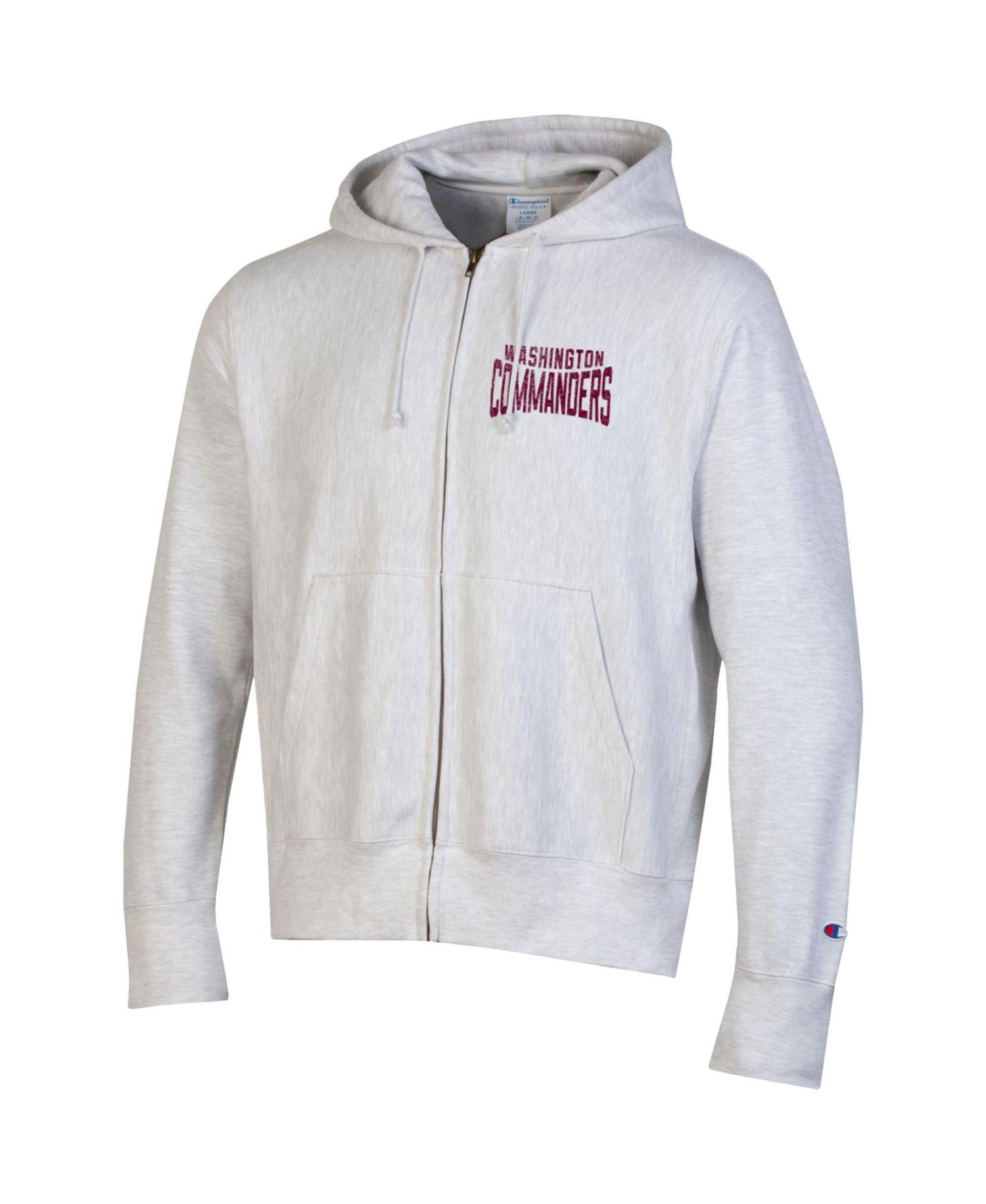 Men's Heather Gray Washington Commanders Reverse Weave Full-Zip Hoodie