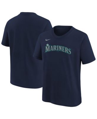 Big Boys and Girls Athletic Navy Seattle Mariners Wordmark T-Shirt