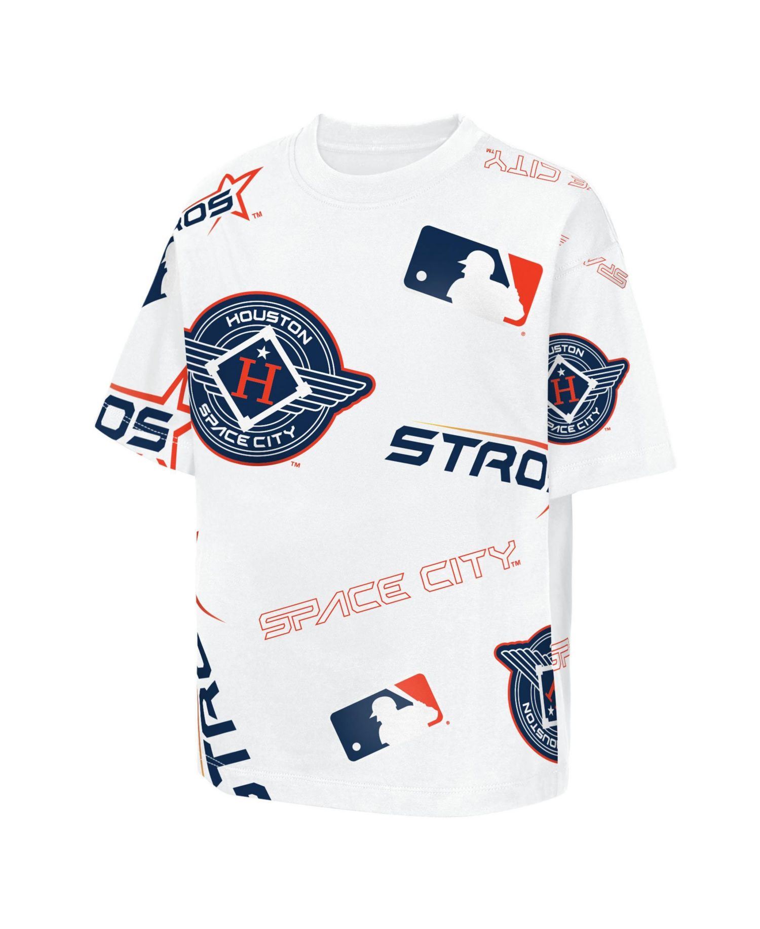 Big Boys and Girls White Houston Astros Circus Catch T-Shirt
