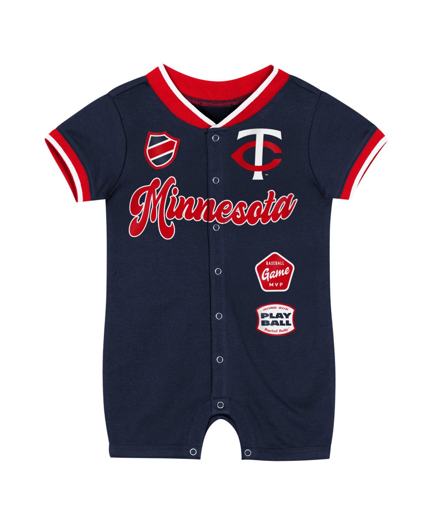 Baby Boys and Girls Navy Minnesota Twins Pinch Coverall Shorts