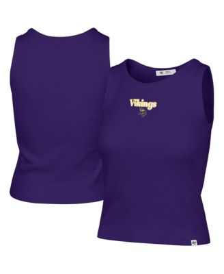 Women's Minnesota Vikings Cropped-Ribbed Cotton-Blend Tank Top