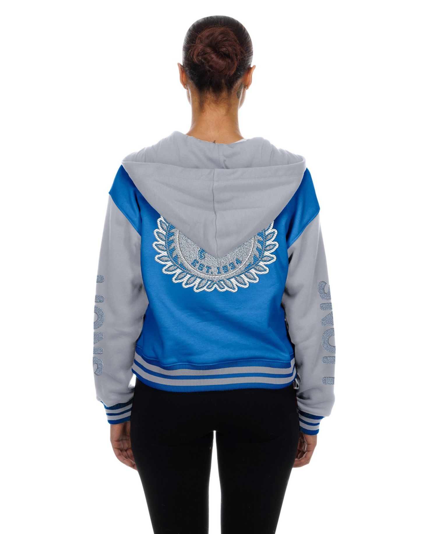 Women's Blue Detroit Lions Throwback Full-Snap Hooded Jacket
