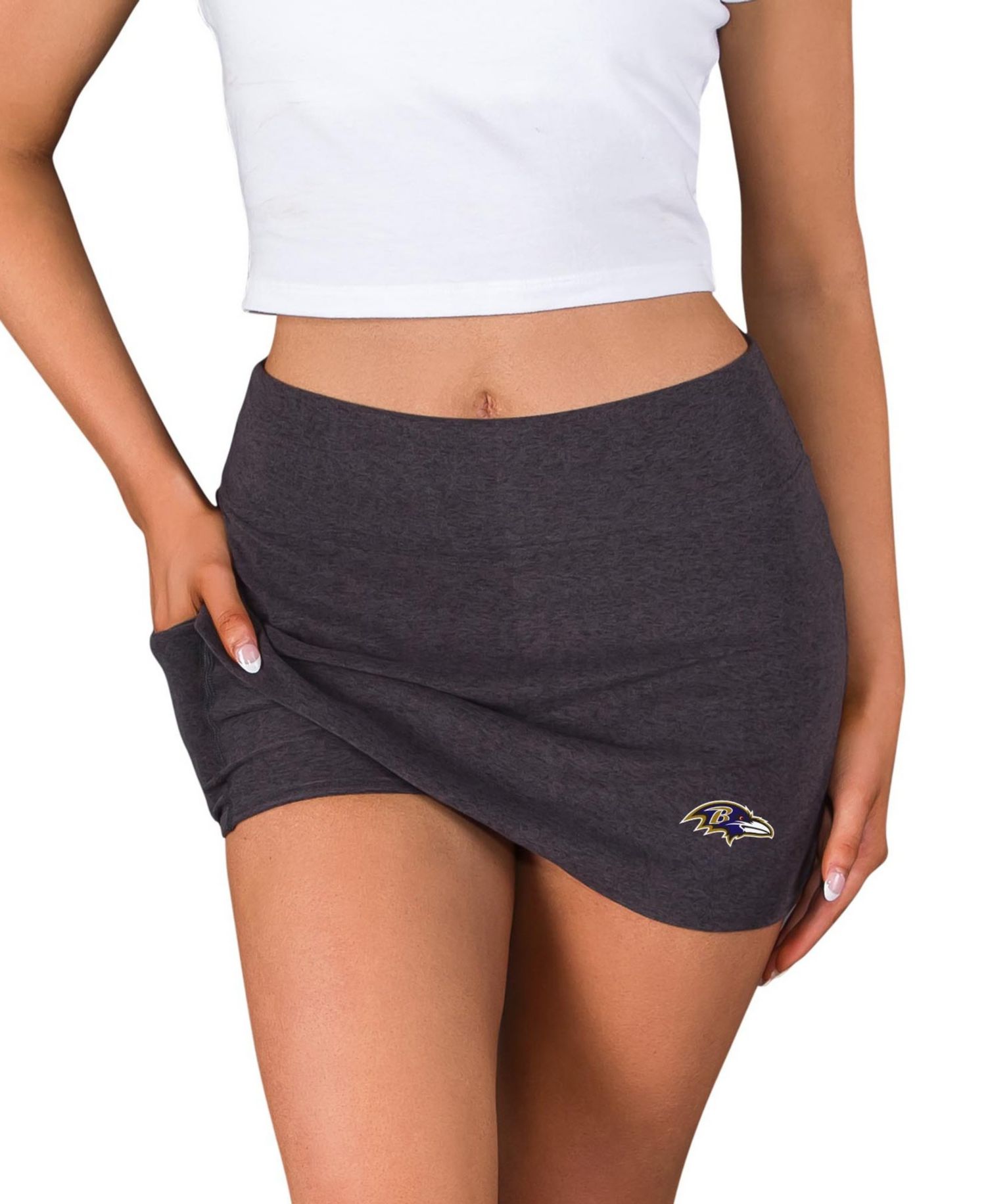 Women's Baltimore Ravens Centerline Knit Stretch High-Waisted Skort, 4" Inseam