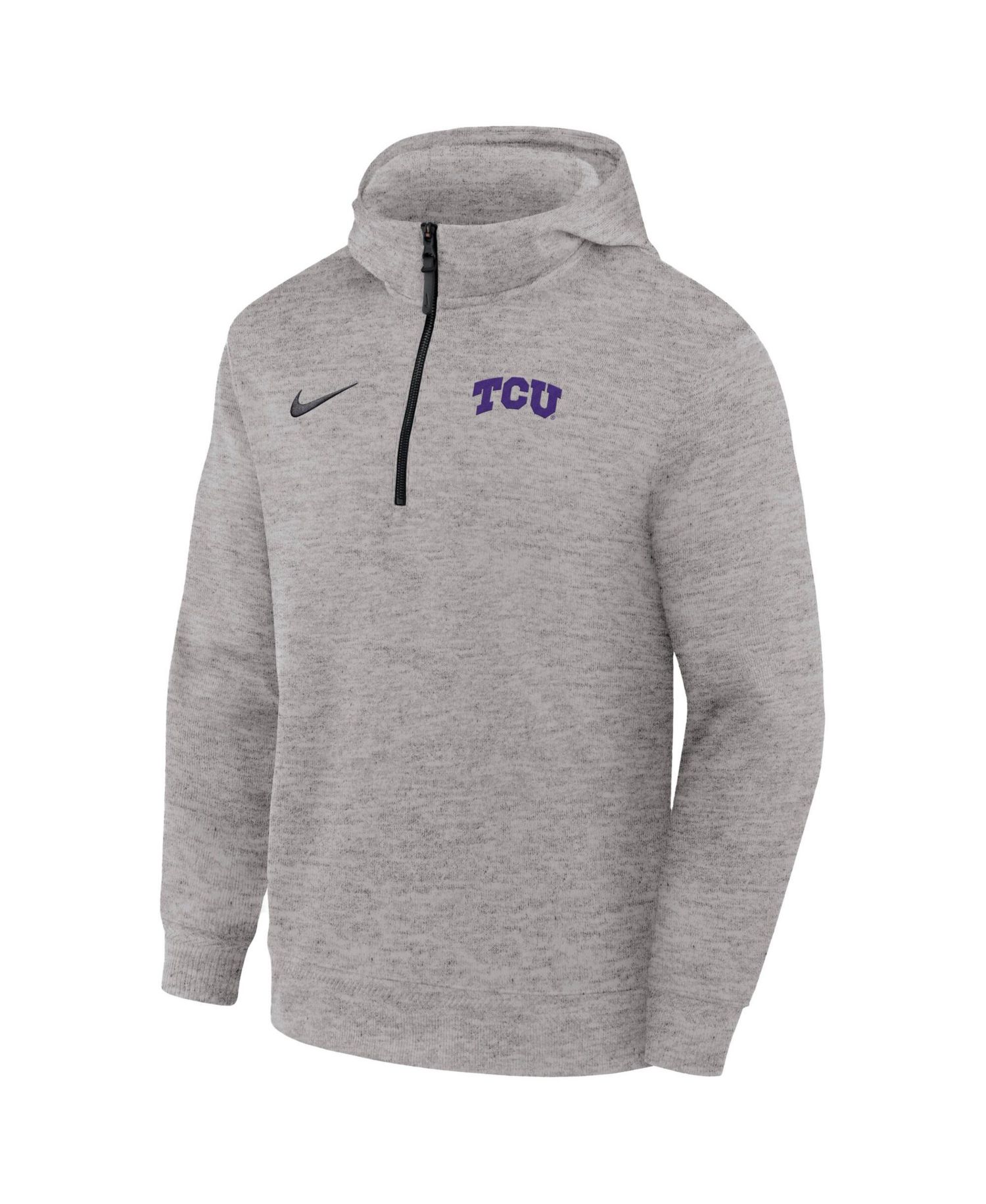 Men's Gray TCU Horned Frogs Coaches Dri-FIT Half-Zip Hoodie