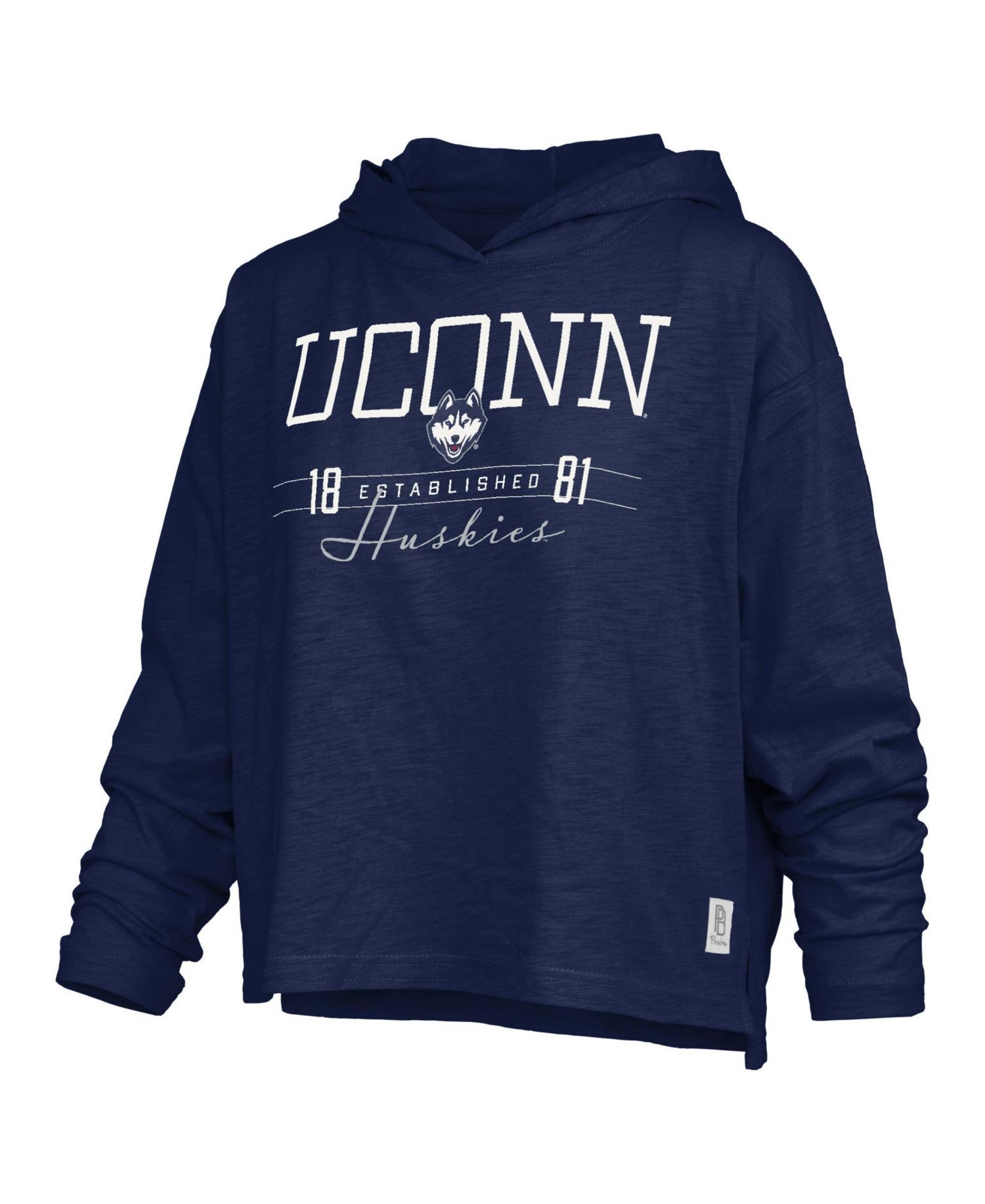 Women's UConn Huskies Castillo Slub Long-Sleeve Hooded T-Shirt
