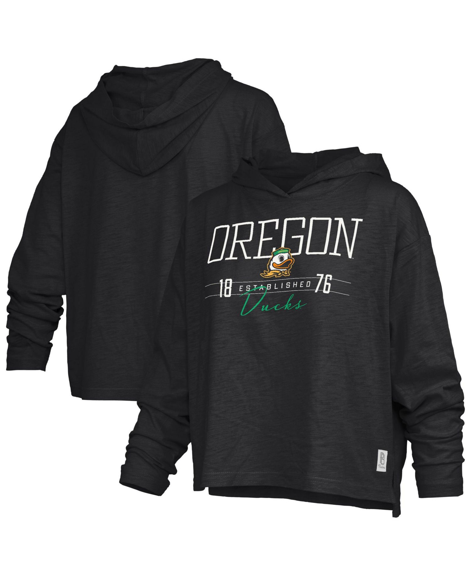 Women's Oregon Ducks Castillo Slub Long-Sleeve Hooded T-Shirt
