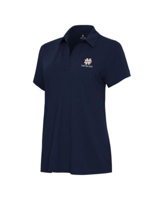 Women's Navy Notre Dame Fighting Irish Logo Wordmark Era Polo Shirt