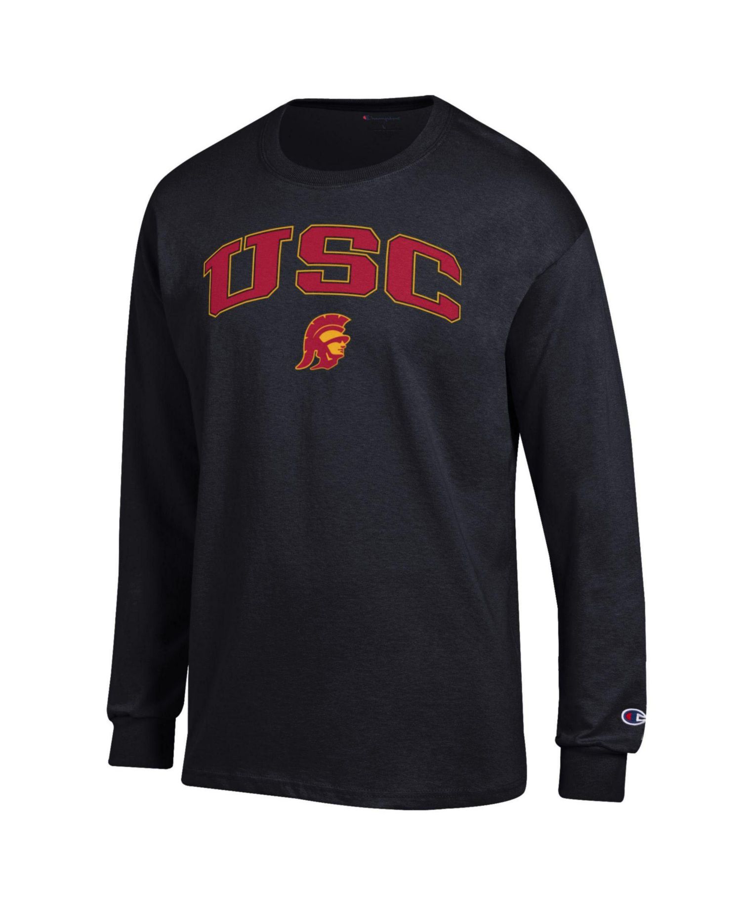 Men's Black USC Trojans Arch Over Logo Long Sleeve T-Shirt