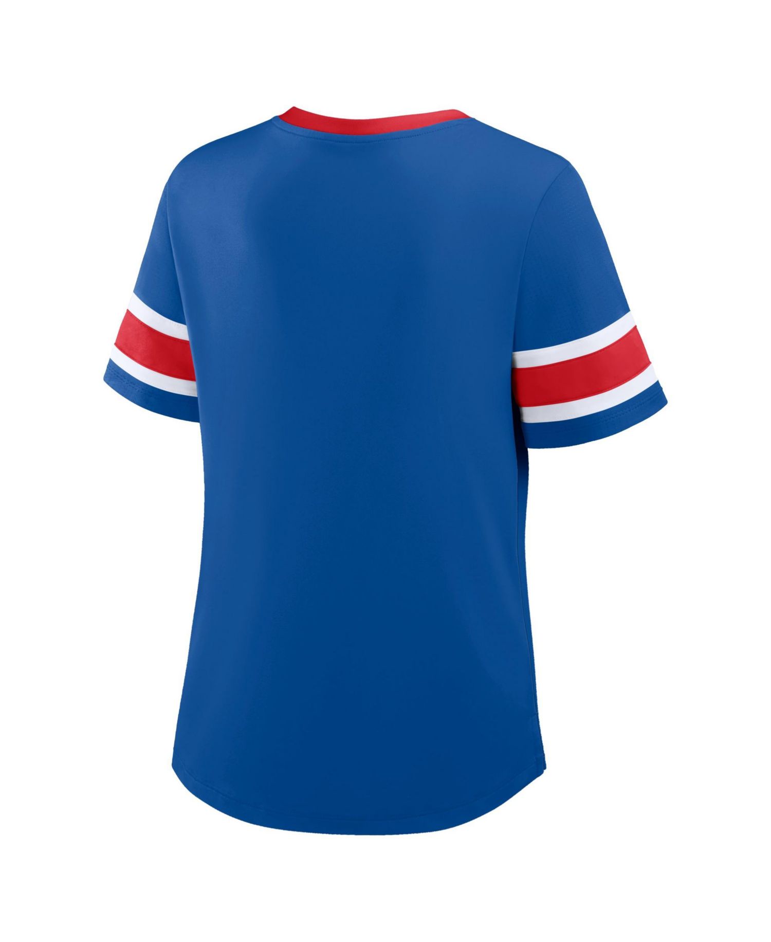 Plus Size Buffalo Bills Red Zone Athena Lace-Up Rhinestone-Accented V-Notch Neck T-Shirt