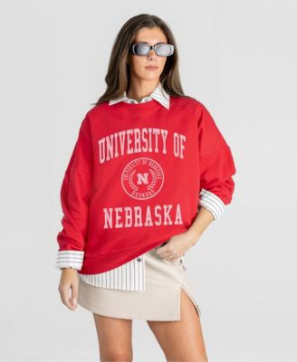 Women's Nebraska Huskers Prime Play Oversized Graphic Fleece Sweatshirt