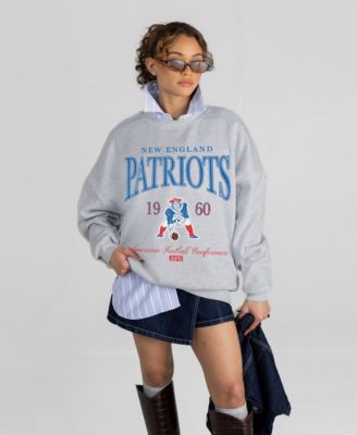 Women's New England Patriots Instant Classic Oversized Dropped-Shoulder Pullover Sweatshirt