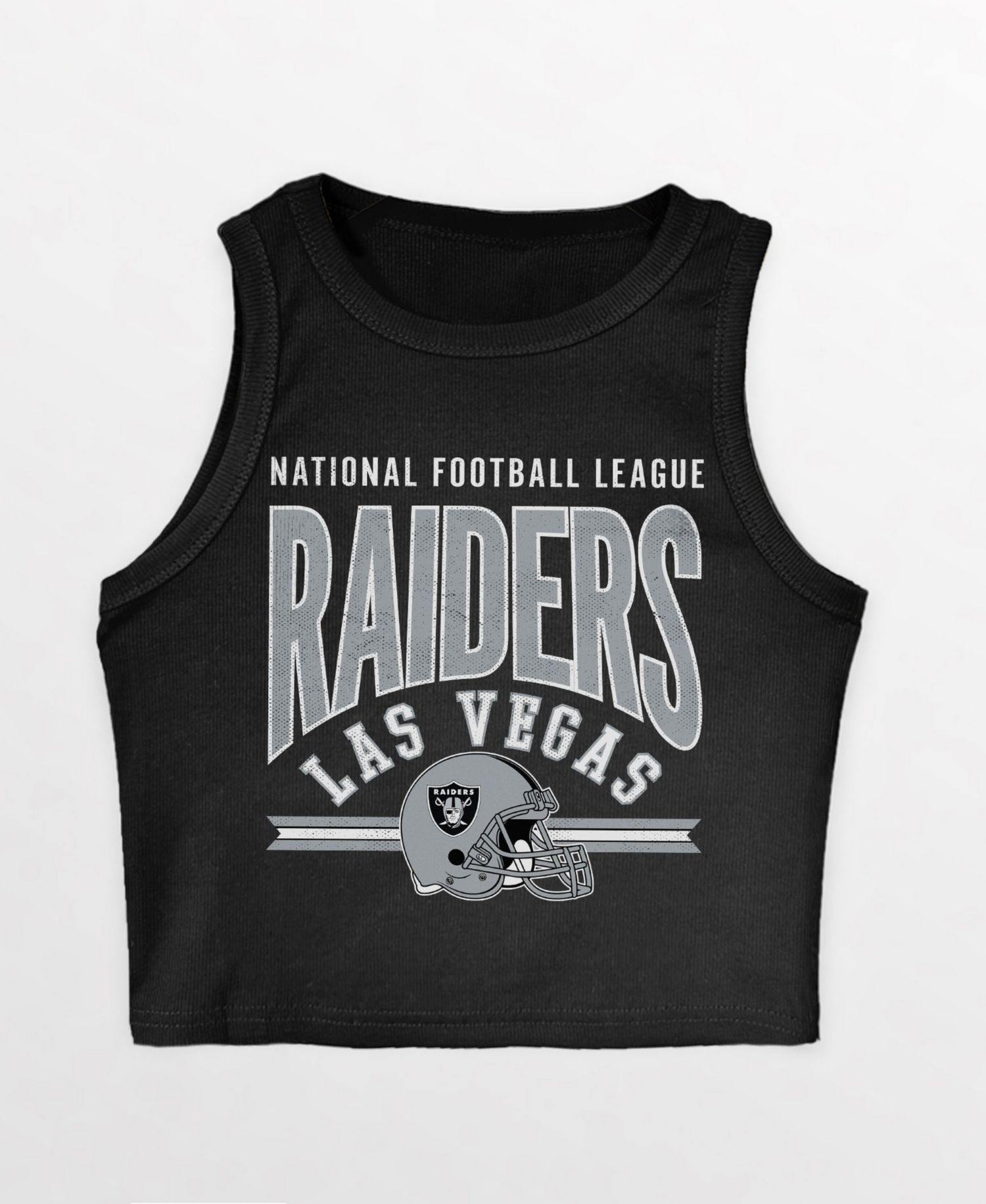 Women's Las Vegas Raiders Mic Drop Essential Ribbed Crop Tank Top